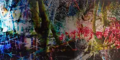 Deborah Crowe, Scape V, digital print, dye-sublimation on brushed stainless steel