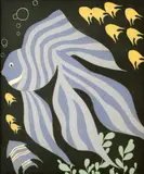 George Woods, Angel Fish, colour woodblock