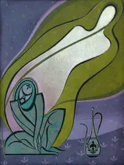 George Woods, One Thousand and One Nights, colour woodblock