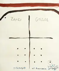 Ralph Hotere, Mungo at Aramoana, acrylic on paper