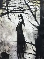 Jason Greig, Lady in Waiting, monoprint, 1/1