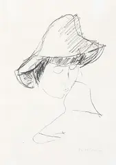 Untitled – Portrait of a Boy by Toss Woollaston, lithograph, sold Jun 2019