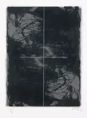 Untitled by Ralph Hotere, lithograph, 13/22, sold Jun 2019