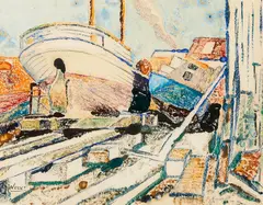 John Weeks, Boat, monoprint