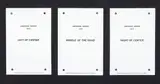 Lawrence Weiner, Left of Center, Middle of the Road, Right of Center, screenprint on perforated paper, three parts
