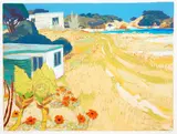 Tom Burnett, Baches at Matapouri, screenprint, 160/180