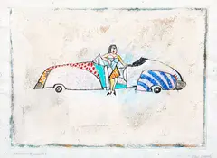 Paul Radford, Baby Bought Me a Cadillac, mixed media on paper