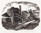 Ernest Mervyn Taylor, Viking, woodcut, edition of 50