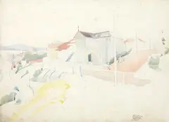 Olivia Spencer Bower, Auckland Street Scene, watercolour