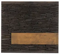 Valentine Tinc, Above the Tracks of the Night, painted wooden construction