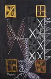 Fatu Feu’u, Doors to Memory of Man, oilsticks and metallic pigment on hardboard