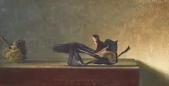 Grahame Sydney, Perriam’s Shoes, egg tempera on board
