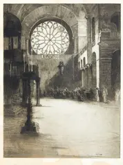 G. M. Synge, Untitled (Cathedral Interior), etching