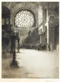 G. M. Synge, Untitled (Cathedral Interior), etching