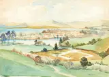 Untitled (Landscape) by Mary Margaret Gore Spicer, watercolour, offered Jun 2019