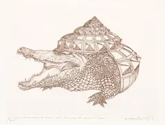 Barry Cleavin, Calculator to send you around the twist, etching, 11/40