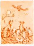 Betty Beadle, Watch Dogs, etching, 4/25