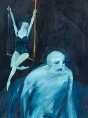 Elizabeth Rees, Triumph and Terror, oil on paper