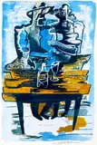 Ossip Zadkline, Cubist Still Life, colour lithograph, 58/120