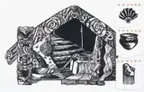 Michael Dyer, Untitled, lithograph with collage, 9/15