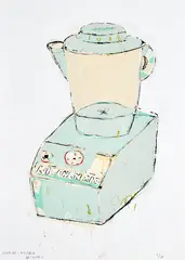 Rob Tucker, Kitchen Aid – Blue/Green, mixed media on paper, 3/20