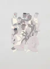 Warble Stretch by Kushana Bush, gouache and pencil on paper, sold Apr 2019