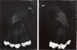 Fiona Pardington, Huia Lovers, silver bromide hand-prints, diptych (2004)