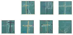 Belleknowes by John Reynolds, oil, oilstick, pastel and graphite on board, 7 panels, offered Apr 2019