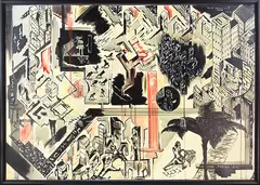 Modern Day by Bill Hammond, acrylic on canvas, sold Apr 2019