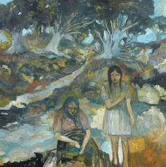 Caught in the River by Star Gossage, oil on board, offered Apr 2019