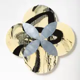 Max Gimblett, Hewn from that Same Stone, mixed media on quatrefoil shaped canvas