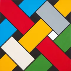 Small Lattice No. 253 by Ian Scott, acrylic on canvas, sold Apr 2019