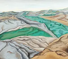 Margot Philips, The Green Valley, oil on board