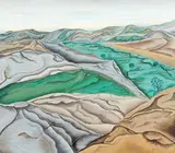 Margot Philips, The Green Valley, oil on board