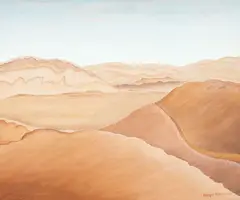 Margot Philips, Negev Desert, oil on canvasboard
