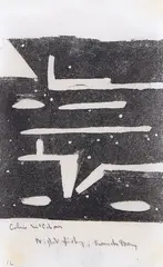 Colin McCahon, Night Fishing, French Bay, cardboard relief print