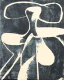 Pat Hanly, Untitled (Lady with a Hat), monoprint, 6/6
