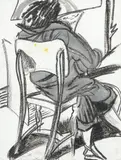 Philip Clairmont, Rachel Seated (Study), pastel on paper