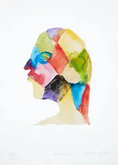Francis Upritchard, Harlequin Head, digital pigment print on paper, edition of 115 + 10 AP, 2014
