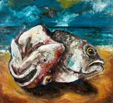 Joanna Braithwaite, Untitled (Fish Heads), oil on canvas
