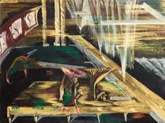 Dyskick Dancehall by Bill Hammond, oil on copper panel, sold Feb 2019
