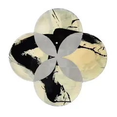Max Gimblett, Her Flower Before Him, gesso, acrylic and vinyl polymers, epoxy, aqua size and Japanese pastel coloured silver leaf on canvas