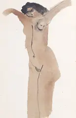 Untitled – figure study by Ralph Hotere, watercolour and ink on paper, sold Feb 2019