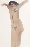Ralph Hotere, Untitled – figure study, watercolour and ink on paper