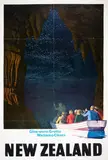 Marcus King, Glow Worm Grotto, Waitomo Caves, New Zealand, vintage poster (1974), linen backed