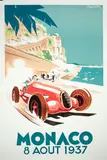 Géo Ham, Monaco 8 August 1937, vintage lithograph printed by Editions Clouet, Paris
