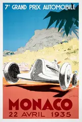 Géo Ham, Monaco 22 April 1935, vintage lithograph printed by Editions Clouet, Paris