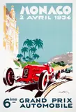 Géo Ham, Monaco 2 April 1934, vintage lithograph printed by Editions Clouet, Paris