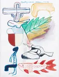 Richard Killeen, Floating Islands, watercolour and gouache on paper