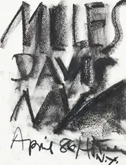 Miles Davis NY by Ralph Hotere, pastel on paper, sold Feb 2019
